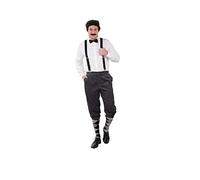 shoperama Hochwertige Knickerbocker Cord Hose 20er Jahre Herren Paper Boy Oktoberfest Tracht Kostüm-Zubehör, Farbe:Grau, Größe:54/56