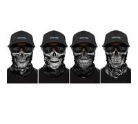 ShopINess 4-er Unisex Halswärmer Neckwarmer Multifunktions Schlauchtuch für Motorrad Sport Festival Halloween Karneval Totenkopf
