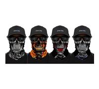 ShopINess 4er-Pack Halstücher Totenkopf Multifunktionstuch Unisex Erwachsene für Motorrad Sport Party Kostüm Halloween und Karneval, bunt, One size