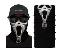 ShopINess Schlauchschal Multifunktion Maske Horror - Atmungsaktives Mikrofaser Bandana für Motorrad, Sport und Halloween Kostüm Unisex (Phantom)