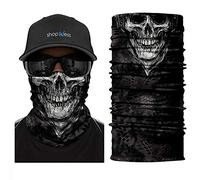 ShopINess Unisex Schlauchschal Halswärmer Neckwarmer Multifunktions schlauchtuch totenkopf für Motorrad Bikes Sport Festival Halloween Karneval - Totenschädel (Weiß)