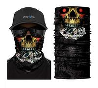 ShopINess Unisex Schlauchschal Halswärmer Neckwarmer Multifunktions schlauchtuch totenkopf für Motorrad Bikes Sport Festival Halloween Karneval - Totenschädel (Cards)