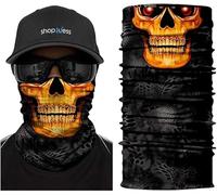 ShopINess Unisex Schlauchschal Halswärmer Neckwarmer Multifunktions schlauchtuch totenkopf für Motorrad Bikes Sport Festival Halloween Karneval - Totenschädel (Feuer)