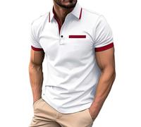 Shopoholic Fashion Poloshirts Herren Kurzarm Atmungsaktives Schnelltrocknend Poloshirts Für Herren Sommer Casual Mode Shirt Sommer Bequemes Knopfleiste T-Shirts Herren Colo Angebote des Tages Heute