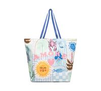 Codello Canvas-Shopper mit AMORE-Stickerei, Strandtasche, Blau, One Size