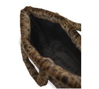 Shopper aus Fake Fur mit Leo-Muster braun, 32X33X47CM