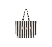 Shopper aus robustem Canvas mit Streifenmuster und Schriftzug schwarz - Gr. - one size