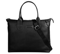 Shopper BUGATTI "ELSA", Damen, Gr. B/H/T: 39cm x 29cm x 11cm onesize, schwarz, Leder, leicht glänzend, unifarben, Taschen Shopper, echt Leder (25734766-0) schwarz
