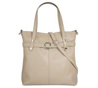 Shopper CLUTY, Damen, Gr. B/H/T: 30cm x 31cm x 11cm onesize, beige, Leder, leicht glänzend, unifarben, Taschen Shopper, echt Leder, Made in Italy (11975945-0) beige
