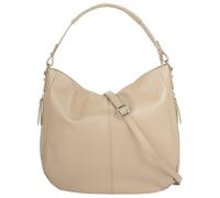 Shopper CLUTY, Damen, Gr. B/H/T: 34cm x 31cm x 9cm onesize, beige, Leder, unifarben, leicht glänzend, Taschen, echt Leder, Made in Italy (12428951-0) beige