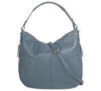 Shopper CLUTY, Damen, Gr. B/H/T: 34cm x 31cm x 9cm onesize, blau, Leder, leicht glänzend, unifarben, Taschen Shopper, echt Leder, Made in Italy (23285365-0) blau