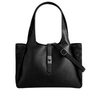 Shopper CLUTY, Damen, Gr. B/H/T: 36cm x 23cm x 12cm onesize, schwarz, Leder, leicht glänzend, unifarben, Taschen Shopper, echt Leder, Made in Italy (21064324-0) schwarz