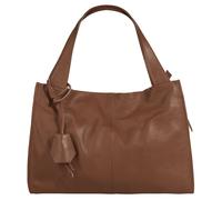 Shopper CLUTY, Damen, Gr. B/H/T: 40cm x 28cm x 11cm onesize, braun, Leder, leicht glänzend, unifarben, Taschen Shopper, echt Leder, Made in Italy (85686541-0) braun