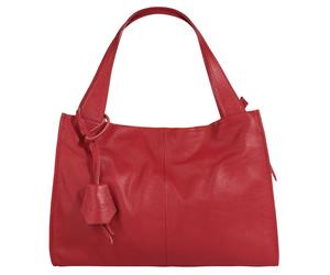Shopper CLUTY, Damen, Gr. B/H/T: 40cm x 28cm x 11cm onesize, rot, Leder, leicht glänzend, unifarben, Taschen Shopper, echt Leder, Made in Italy (74908843-0) rot