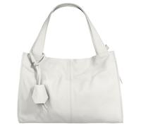 Shopper CLUTY, Damen, Gr. B/H/T: 40cm x 28cm x 11cm onesize, weiß, Leder, leicht glänzend, unifarben, Taschen Shopper, echt Leder, Made in Italy (49755156-0) weiß