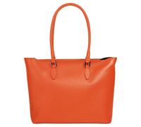 Shopper CLUTY, Damen, Gr. B/H/T: 40cm x 30cm x 12cm onesize, orange, Leder, leicht glänzend, unifarben, Taschen Shopper, echt Leder, Made in Italy (32933743-0) orange