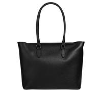 Shopper CLUTY, Damen, Gr. B/H/T: 40cm x 30cm x 12cm onesize, schwarz, Leder, leicht glänzend, unifarben, Taschen Shopper, echt Leder, Made in Italy (68860552-0) schwarz