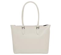 Shopper CLUTY, Damen, Gr. B/H/T: 40cm x 30cm x 12cm onesize, weiß, Leder, leicht glänzend, unifarben, Taschen Shopper, echt Leder, Made in Italy (28678300-0) weiß