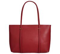 Shopper CLUTY "FLIORI", Damen, Gr. B/H/T: 42cm x 27cm x 11cm onesize, rot, Leder, leicht glänzend, unifarben, Taschen Shopper, echt Leder, Made in Italy (21266134-0) rot