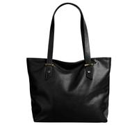 Shopper CLUTY "Solerino", Damen, Gr. B/H/T: 40cm x 30cm x 12cm onesize, schwarz, Leder, leicht glänzend, unifarben, Taschen Shopper, echt Leder, Made in Italy (37736708-0) schwarz