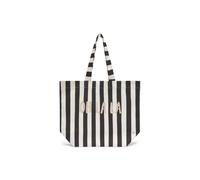 Shopper aus robustem Canvas mit Streifenmuster und Schriftzug schwarz - Gr. - one size