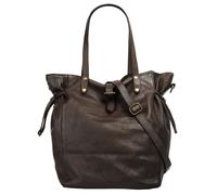 Shopper FORTY, Damen, Gr. B/H/T: 33cm x 30cm x 23cm onesize, braun (dunkelbraun), Leder, leicht glänzend, unifarben, Taschen Shopper, echt Leder, Made in Italy (41029542-0) dunkelbraun