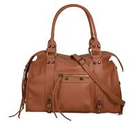 Shopper FORTY, Damen, Gr. B/H/T: 38cm x 25cm x 14cm onesize, braun (cognac), Leder, unifarben, leicht glänzend, Taschen, echt Leder, Made in Italy (77840667-0) cognac