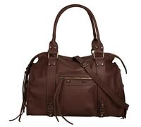 Shopper FORTY, Damen, Gr. B/H/T: 38cm x 25cm x 14cm onesize, braun, Leder, unifarben, leicht glänzend, Taschen, echt Leder, Made in Italy (73810016-0) braun