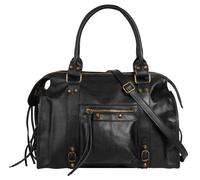 Shopper FORTY, Damen, Gr. B/H/T: 38cm x 25cm x 14cm onesize, schwarz, Leder, leicht glänzend, unifarben, Taschen Shopper, echt Leder, Made in Italy (82575256-0) schwarz