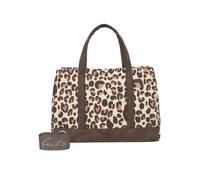 Shopper FRITZI AUS PREUSSEN "Easy Tote Limited Leo Camel", Damen, Gr. B/H/T: 40cm x 29,5cm x 14cm onesize, braun (beige, braun), 55% Baumwolle, 45% Polyester, Taschen Shopper, mit Leo-Print (30825846-