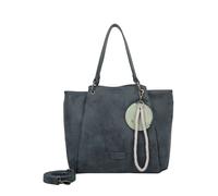 Fritzi aus Preussen Fritzi42N Vintage True Blue Shopper Kunstleder Damen Handtasche Umhängetasche Festival City vegan abnehmbarer Anhänger abnehmbare Tasche Vintage-Waschung 33 x 45 x 18 cm, Blau