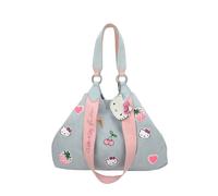 Fritzi Hello Kitty Izzy Medium Limited Sticker Damen Shopper Canvas Baumwollmix Druckknopf Schultertasche Umhängetasche Aufnäher Reißverschlussfach Alltag Freizeit Reisen 30 x 43 x 16 cm, Blau