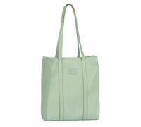 Shopper GABOR "Elfie", Damen, Gr. B/H/T: 30cm x 33cm x 9,5cm, mint, Polyurethan, clean, gepflegt, unifarben, Taschen Shopper, aus fein genarbtem, glattem Kunstleder und mit einem Logo Rubber Patch (87