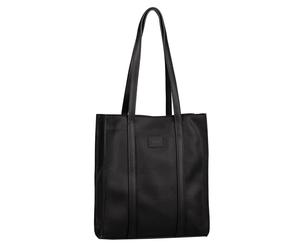 Shopper GABOR "Elfie", Damen, Gr. B/H/T: 30cm x 33cm x 9,5cm, schwarz, Lederimitat, clean, gepflegt, unifarben, Taschen Shopper, Damen Schultertasche mit einem Logo Rubber Patch (58737510-0) schwarz