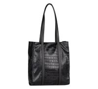 Shopper GABOR "Elfie", Damen, Gr. B/H/T: 30cm x 33cm x 9,5cm, schwarz (schwarz, geprägt), Lederimitat, clean, gepflegt, unifarben, Taschen Shopper, Damen Schultertasche mit einem Logo Rubber Patch (40