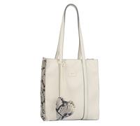 Shopper GABOR "Elfie Luxe", Damen, Gr. B/H/T: 29,5cm x 33cm x 10cm, weiß (snake beige), Polyurethan, Schlangenoptik, gemustert, Taschen Shopper, schwarz genarbtes Lederimitat und Leopardenoptik mit Po