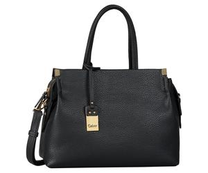 Shopper GABOR "Gela", Damen, Gr. B/H/T: 35cm x 24cm x 13,5cm, schwarz, Lederimitat, clean, gepflegt, unifarben, Taschen Shopper, Damen Umhängetasche, schmückenden Metallecken, hochwertiges Logo (85932