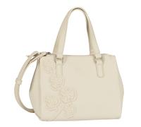 Shopper GABOR "Jovita", Damen, Gr. B/H/T: 28cm x 20cm x 13cm, sanftes weiß, Polyurethan, bestickt, clean, unifarben, Taschen Shopper, mit verspielten 3D-Blüten auf weich genarbtem Lederimitat (9151960