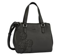Shopper GABOR "Jovita", Damen, Gr. B/H/T: 28cm x 20cm x 13cm, schwarz, Polyurethan, bestickt, clean, unifarben, Taschen Shopper, mit verspielten 3D-Blüten auf weich genarbtem Lederimitat (92169449-0)