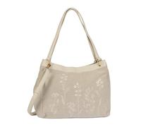 Shopper GABOR "Noelia", Damen, Gr. B/H/T: 37cm x 29cm x 13,5cm, natur, Materialmix, Leinenoptik, bestickt, clean, gepflegt, unifarben, Taschen Shopper, Damen Umhängetasche mit zarter Stickerei & flora