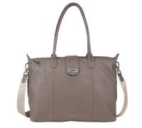 Shopper HARBOUR 2ND "Malin", Damen, Gr. B/H/T: 47cm x 27cm x 17cm, grau, Rindsleder, Taschen Shopper, Damen Umhängetasche, Handtasche, Tragetasche mit Steckverschluss (52019266-0) grau
