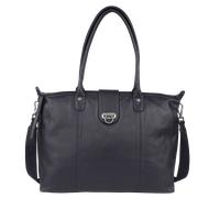 Shopper HARBOUR 2ND "Malin", Damen, Gr. B/H/T: 47cm x 27cm x 17cm, navy, Rindsleder, Taschen Shopper, Damen Umhängetasche, Handtasche, Tragetasche mit Steckverschluss (63434144-0)