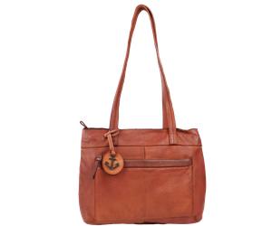 Shopper HARBOUR 2ND "Zea", Damen, Gr. B/H/T: 26,5cm x 22cm x 10cm, braun (cognac), Rindsleder, Taschen Shopper, Damen Henkeltasche, Schultertasche, Handtasche mit Logodruck (49331129-0) cognac