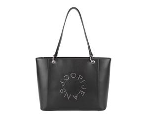 Shopper JOOP JEANS "giro borchia imani shopper lhz", Damen, Gr. B/H/T: 34cm x 27cm x 12cm, schwarz, Lederimitat, Taschen Shopper, Damen Umhängetasche, Tragetasche, Handtasche mit nietenbesetzem Logo (