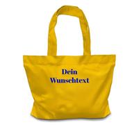 Shopper mit Wunschtext bestickt - Personalisierte Tasche aus Bio-Baumwolle als einzigartige Geschenkidee (Gelb)