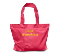 Shopper mit Wunschtext bestickt - Personalisierte Tasche aus Bio-Baumwolle als einzigartige Geschenkidee (Pink)