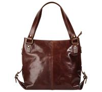 Shopper PIKÉ, Damen, Gr. B/H/T: 40cm x 27cm x 13cm onesize, braun, Leder, beschichtet, leicht glänzend, Taschen Shopper, echt Leder, Made in Italy (329883-0) braun