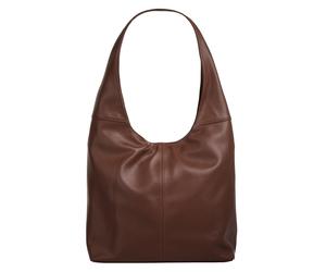 Shopper PIKÉ, Damen, Gr. B/H/T: 40cm x 30cm x 11cm onesize, braun, Leder, beschichtet, glänzend, Taschen Shopper, echt Leder, Made in Italy (689115-0) braun