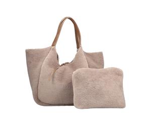 Shopper RIEKER, Damen, Gr. B/H/T: 29cm x 32cm x 13,5cm, beige (hellbeige), Textil, Taschen Shopper, Umhängetasche mit herausnehmbarer Innentasche, 2 tlg. (43652265-0) hellbeige