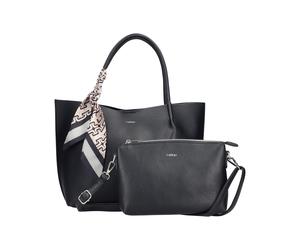 Shopper RIEKER, Damen, Gr. B/H/T: 30cm x 28cm x 8cm, schwarz, Lederimitat, Taschen Shopper, Set 2tlg.: Shopper und Innentasche mit abnehmbarem Schultergurt (13841916-0) schwarz